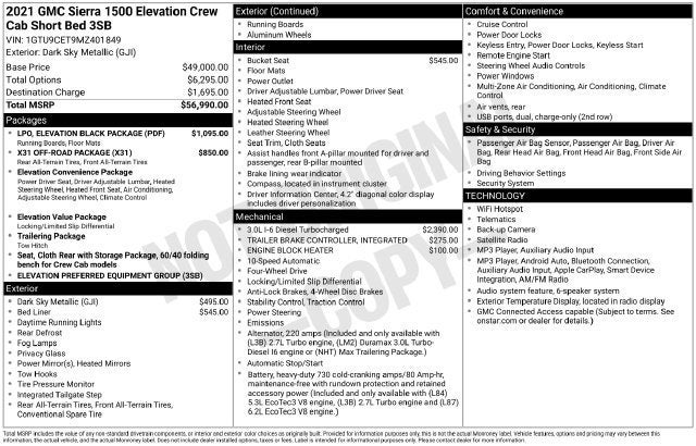 2021 GMC Sierra 1500 Elevation