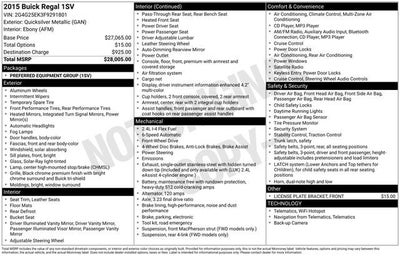 2015 Buick Regal 4DR SDN FWD