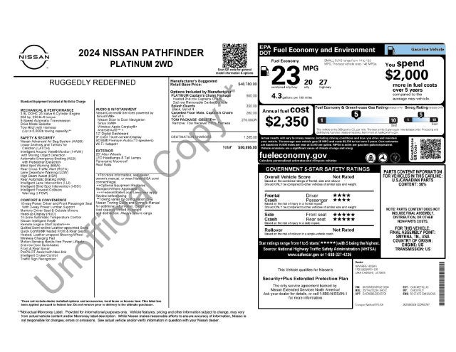 2024 Nissan Pathfinder Platinum
